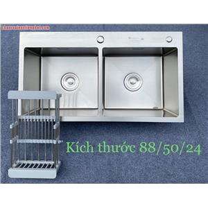 CHẬU RỬA BÁT HAI HỐ INOX 304 CÂN